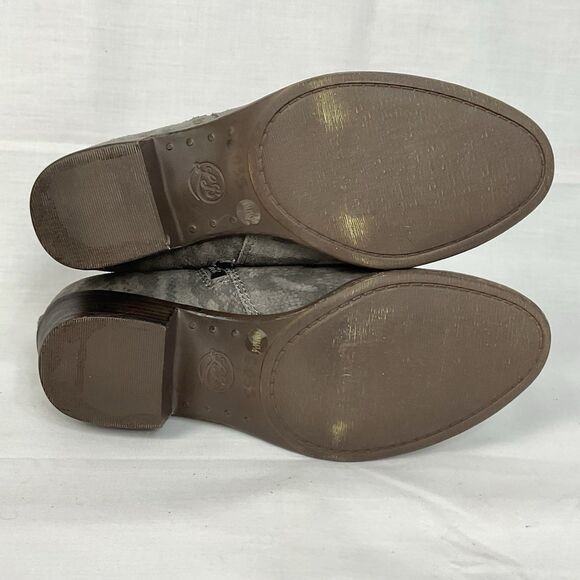 Lucky Brand Basel Ankle Booties Silver Cloud Snakeskin Print Grey Sz 6 New Boots - Picture 9 of 11